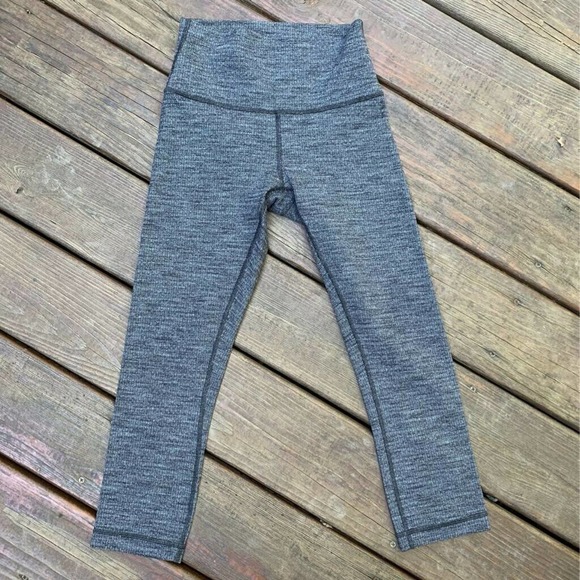 Lululemon Pants - Lululemon Womens Leggings Gray High Waist Heathered Pull Ons 4
